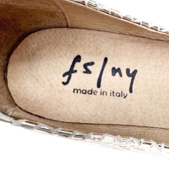 French Sole Shoes FS/NY Fortune Platino Peep Toe Snake Print fsny Size 7.5 EUC - Picture 7 of 9